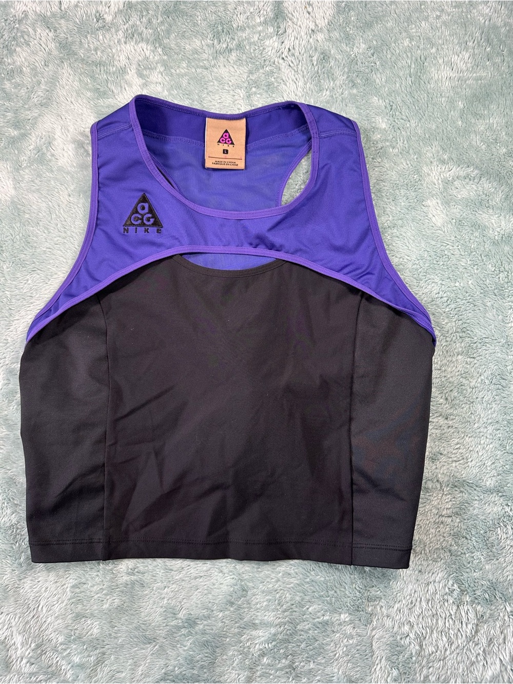 Nike Purple and Black ACG Crop Sports Bra